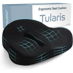 Memory Foam Seat Cushion for Pressure Relief in Home, Car, and Office Chairs - Tailbone Pain Support